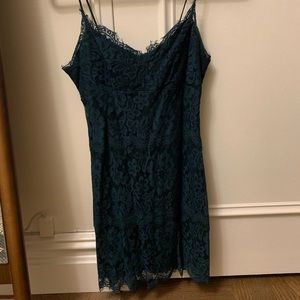 Topshop green lace dress